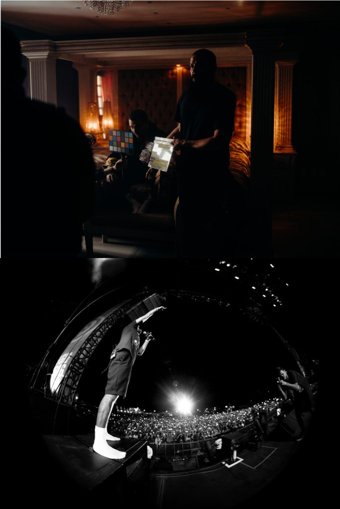 Equipo filmando un video musical